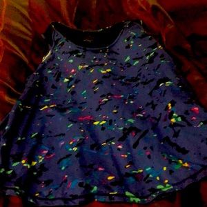 This is a blue, pink and green tank top and rarely used